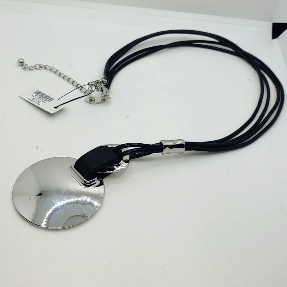 Chico's Statement Necklace With 3/8" dia. Mirror Disc Pendant